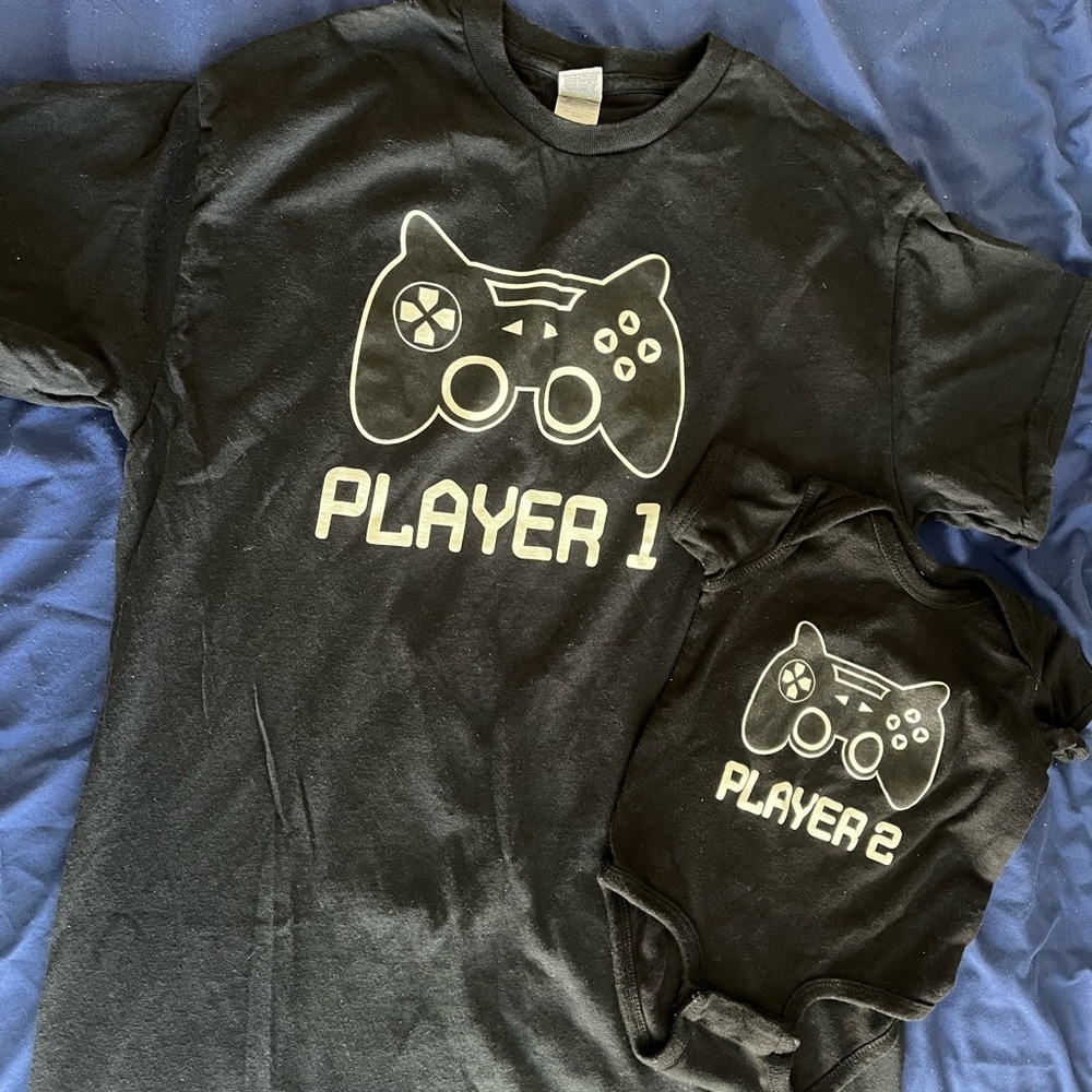 Matching Family Set Video Game Announcement Dad and Son/Baby